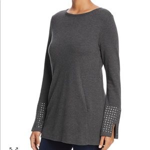 Nic + Zoe Studded Grey Sweater Tunic Xs